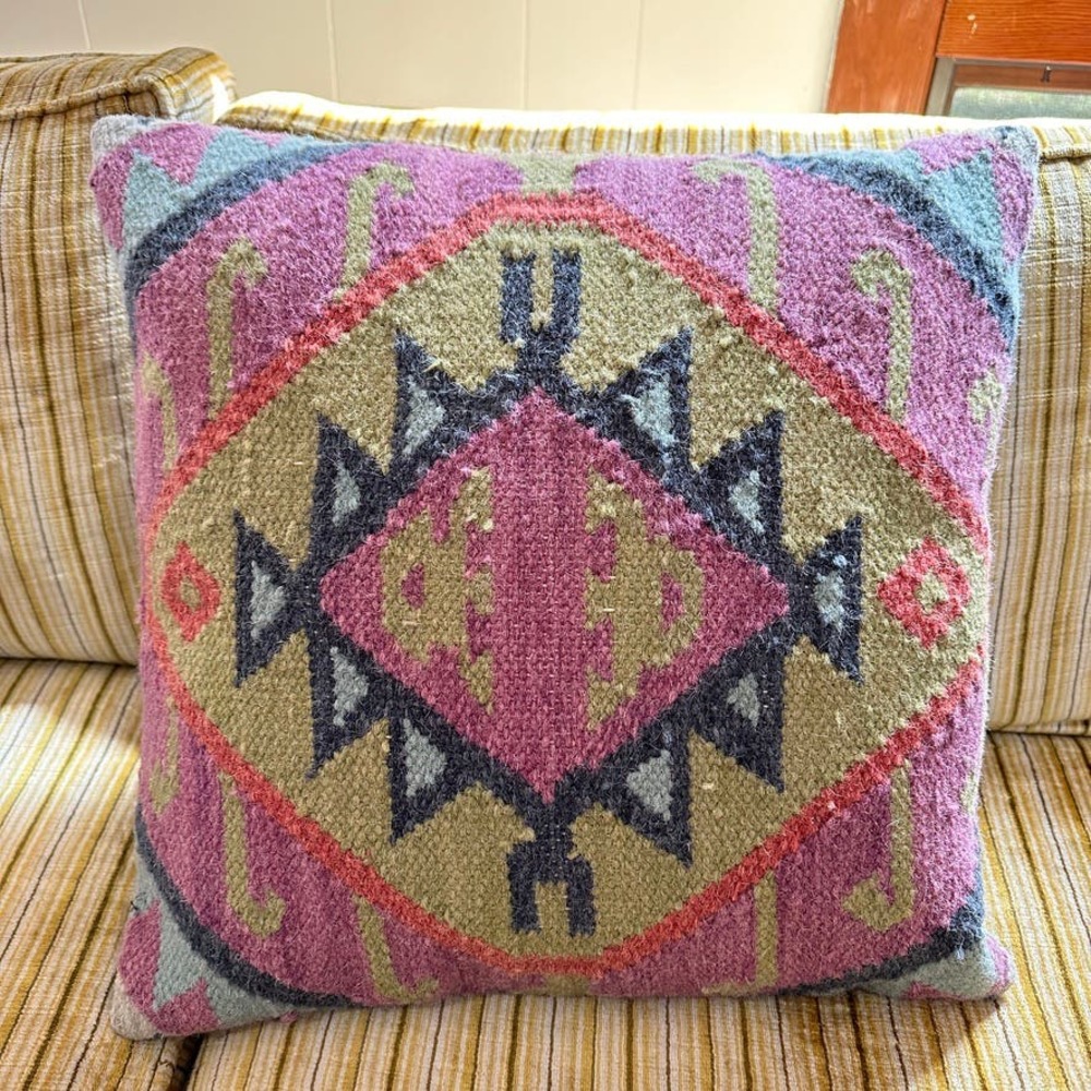 Southwestern Boho Woven Woven Kilim Pillow Decorative Pillow